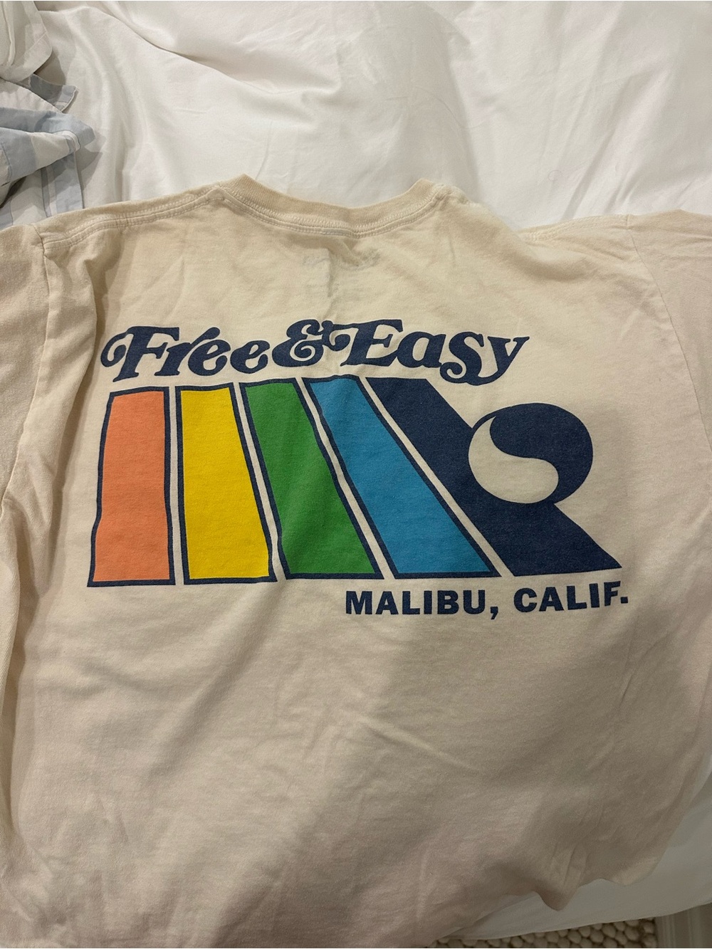 Free & Easy Malibu Graphic Short Sleeve Tee - Cream